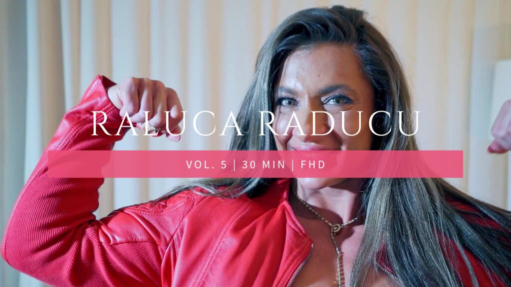 Raluca Raducu Posing in Red Leather Suit video cover